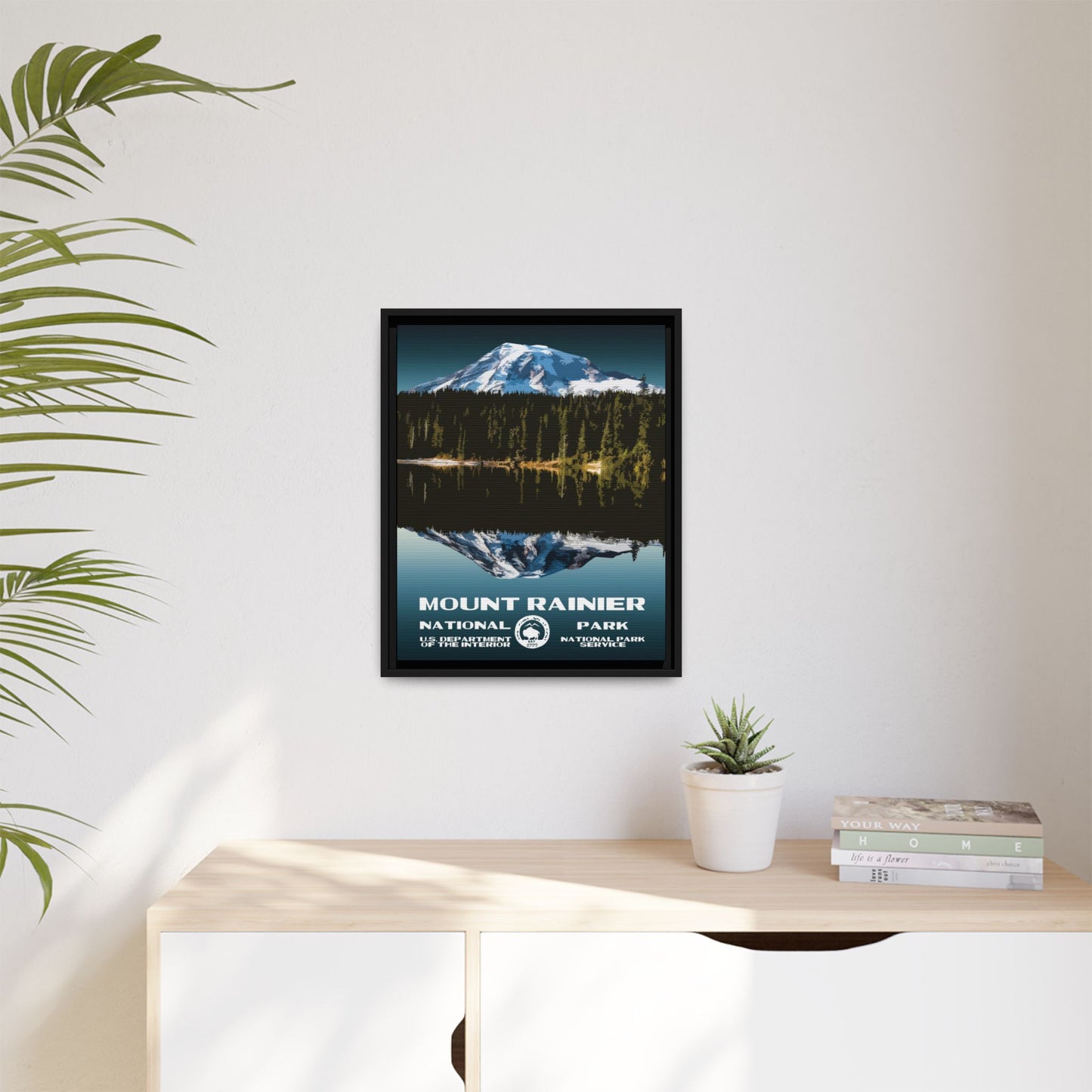Mount Rainier National Park Framed Canvas - WPA Poster