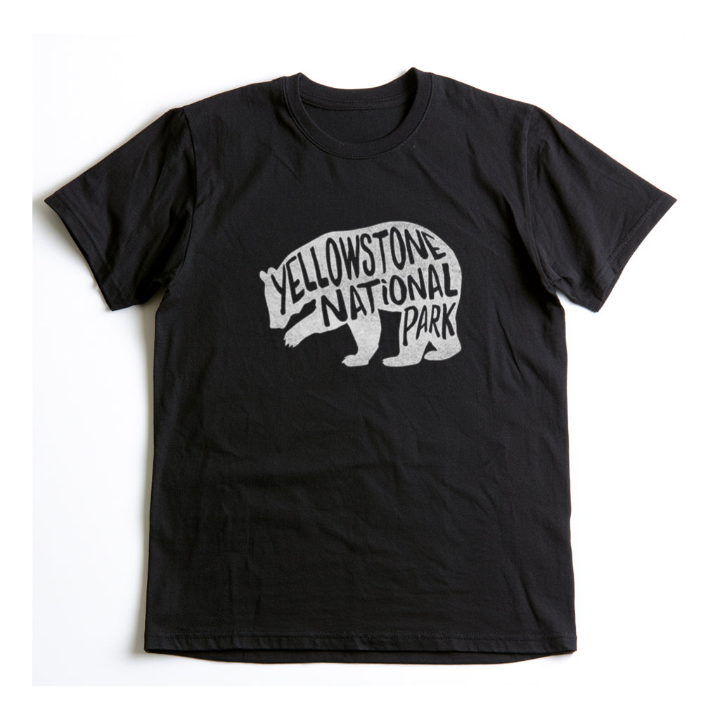 Yellowstone National Park T-Shirt - Grizzly Bear in Black