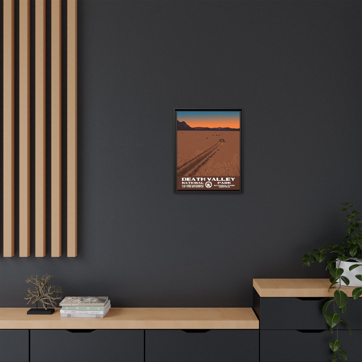 Death Valley National Park Framed Canvas - WPA Poster Racetrack Playa