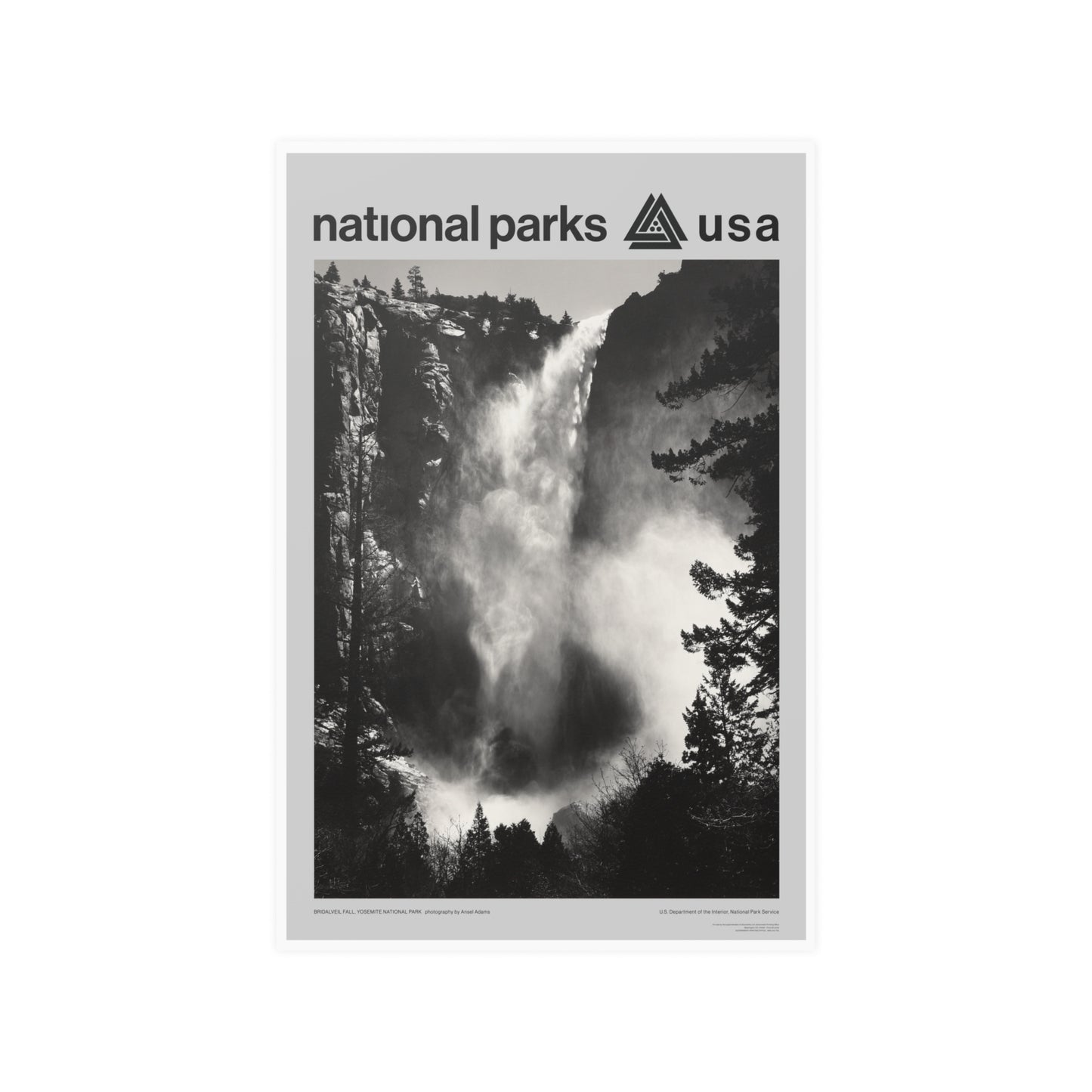 Yosemite National Park Poster - Ansel Adams Bridalveil Fall