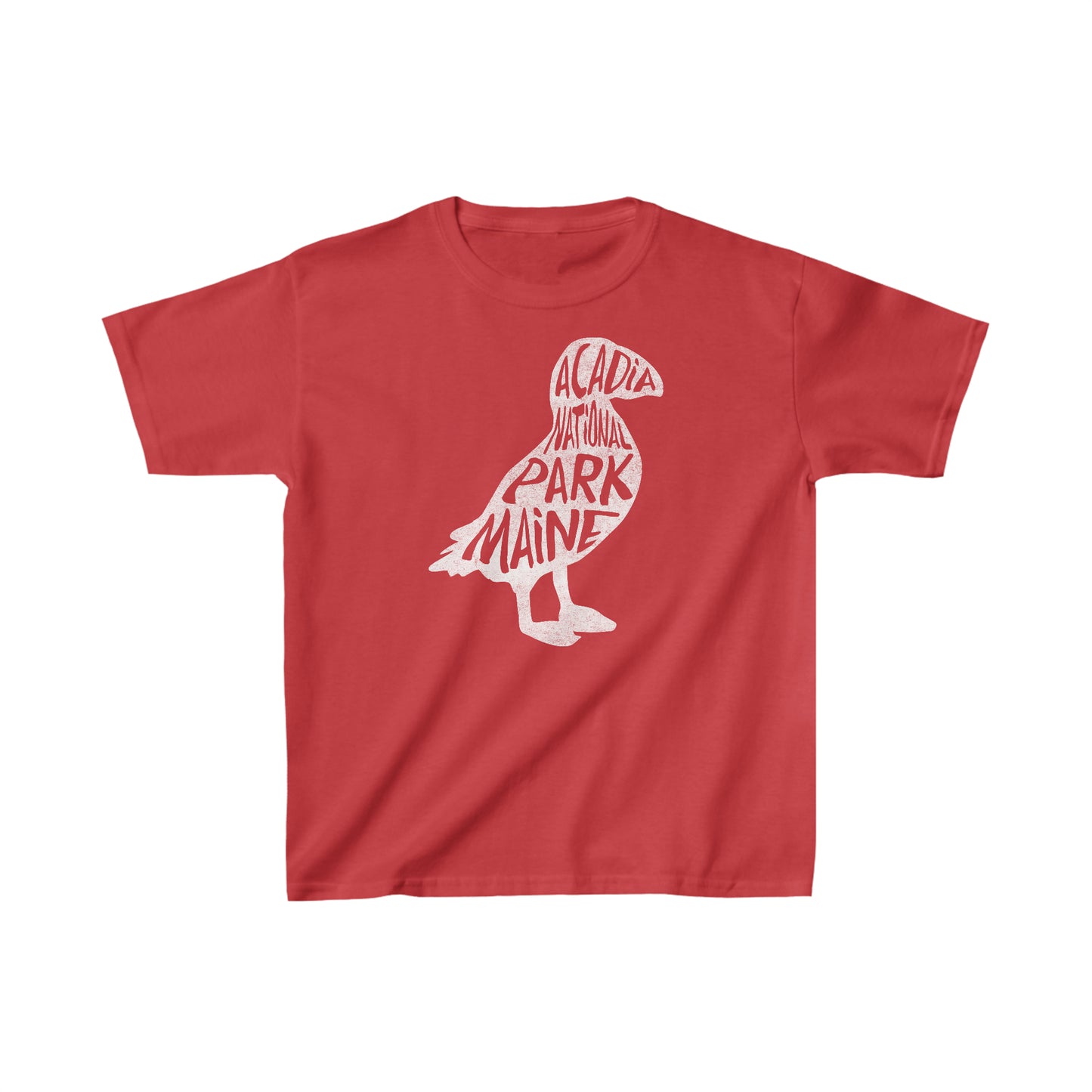 Acadia National Park Child T-Shirt - Puffin Chunky Text