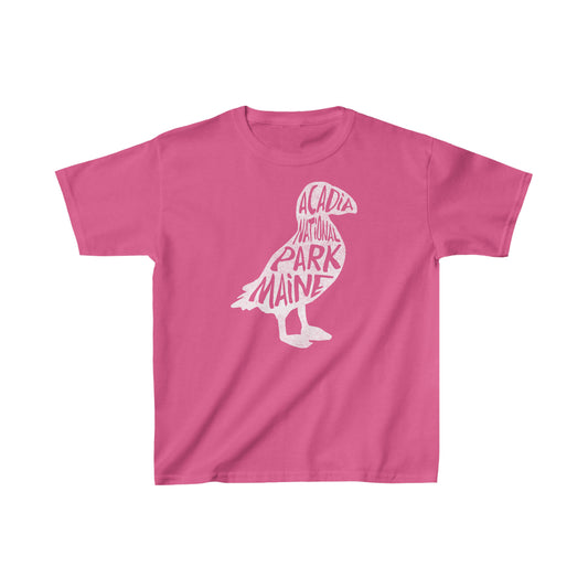 Acadia National Park Child T-Shirt - Puffin Chunky Text