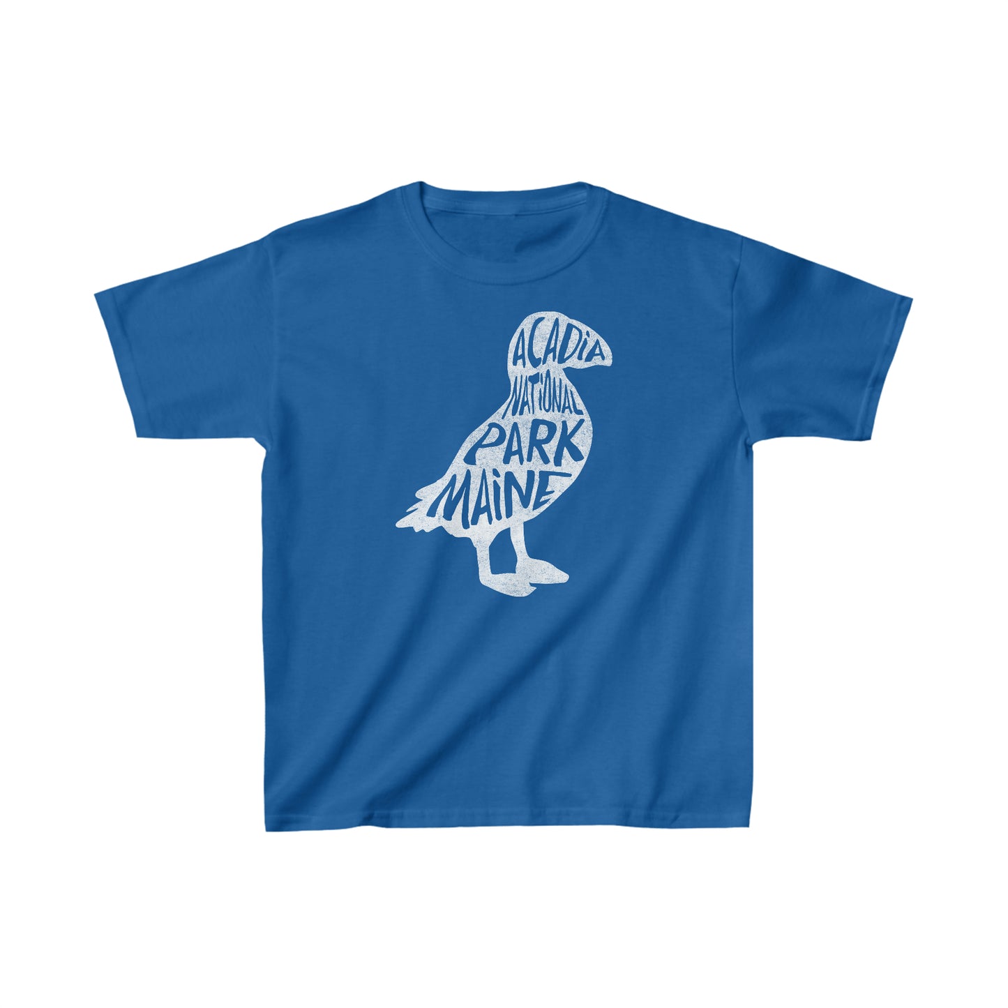 Acadia National Park Child T-Shirt - Puffin Chunky Text