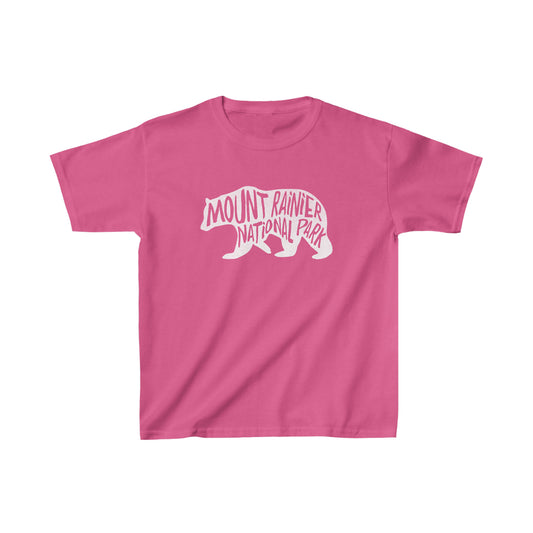 Mount Rainier National Park Child T-Shirt - Black Bear Chunky Text