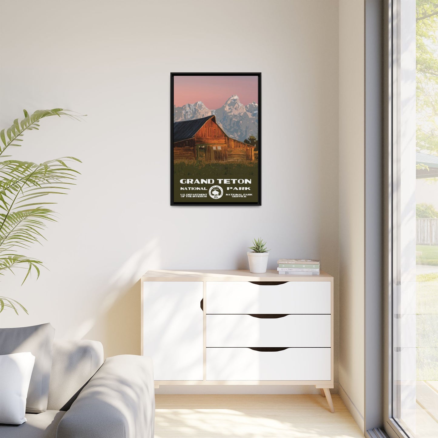 Grand Teton National Park Framed Canvas - WPA Poster Barn