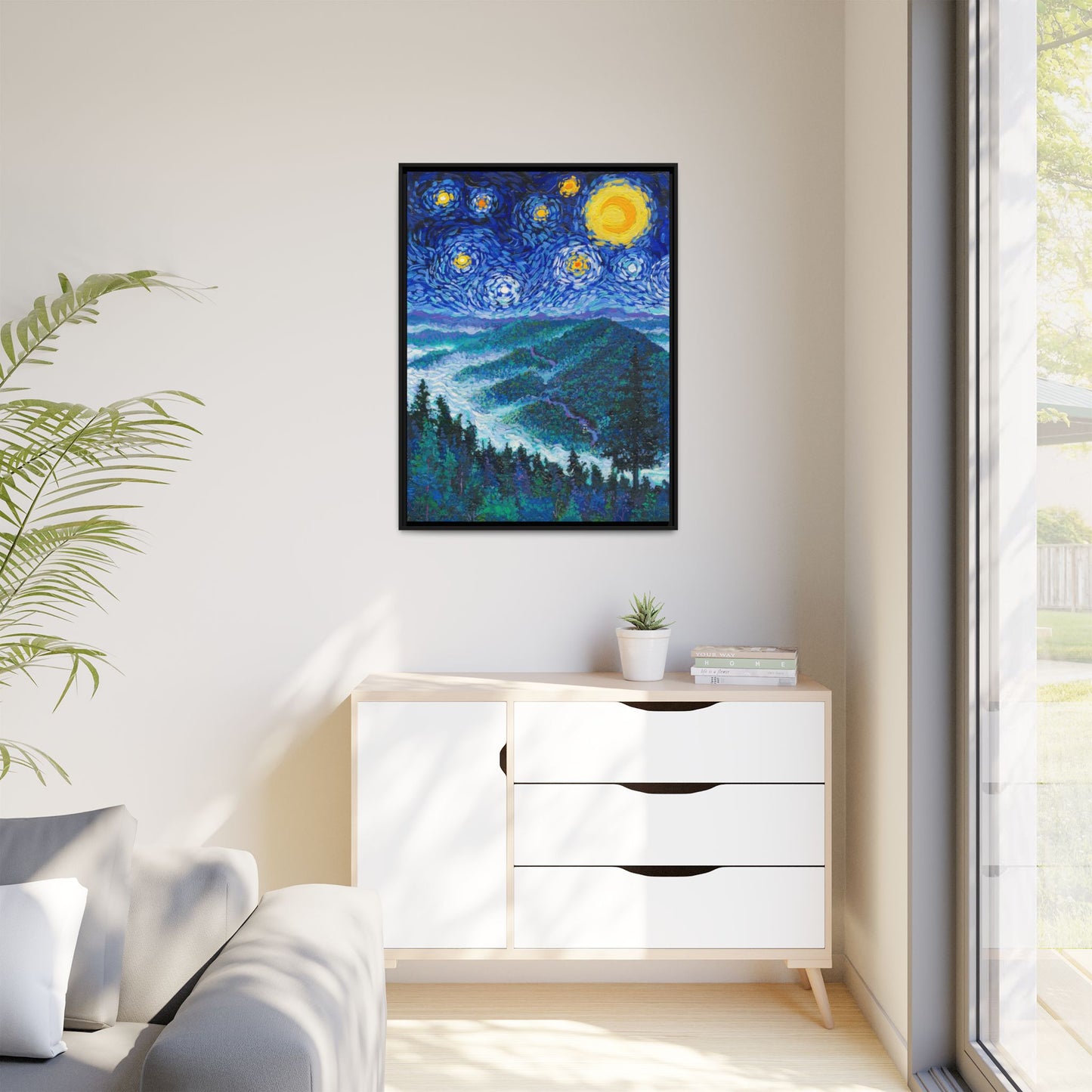 Great Smoky Mountains National Park Framed Canvas - The Starry Night