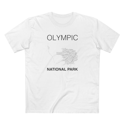 Olympic National Park T-Shirt Lines in White