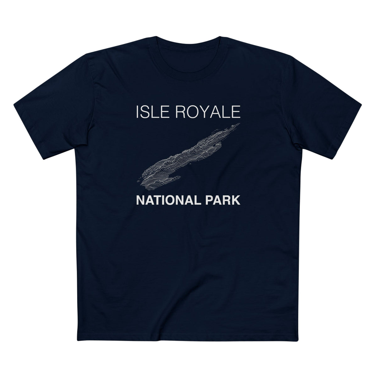 Isle Royale National Park T-Shirt Lines in Navy