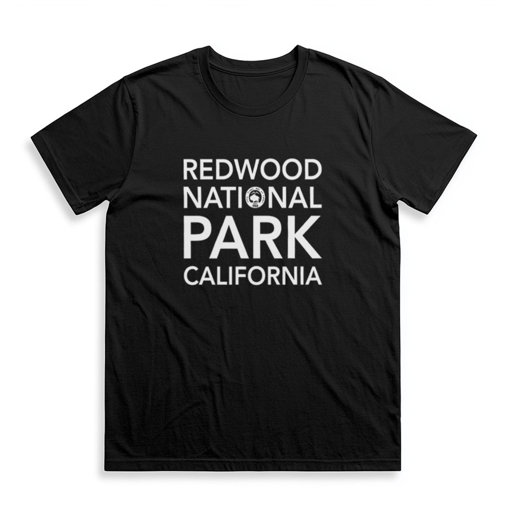 Redwood National Park T-Shirt Block Text in Black