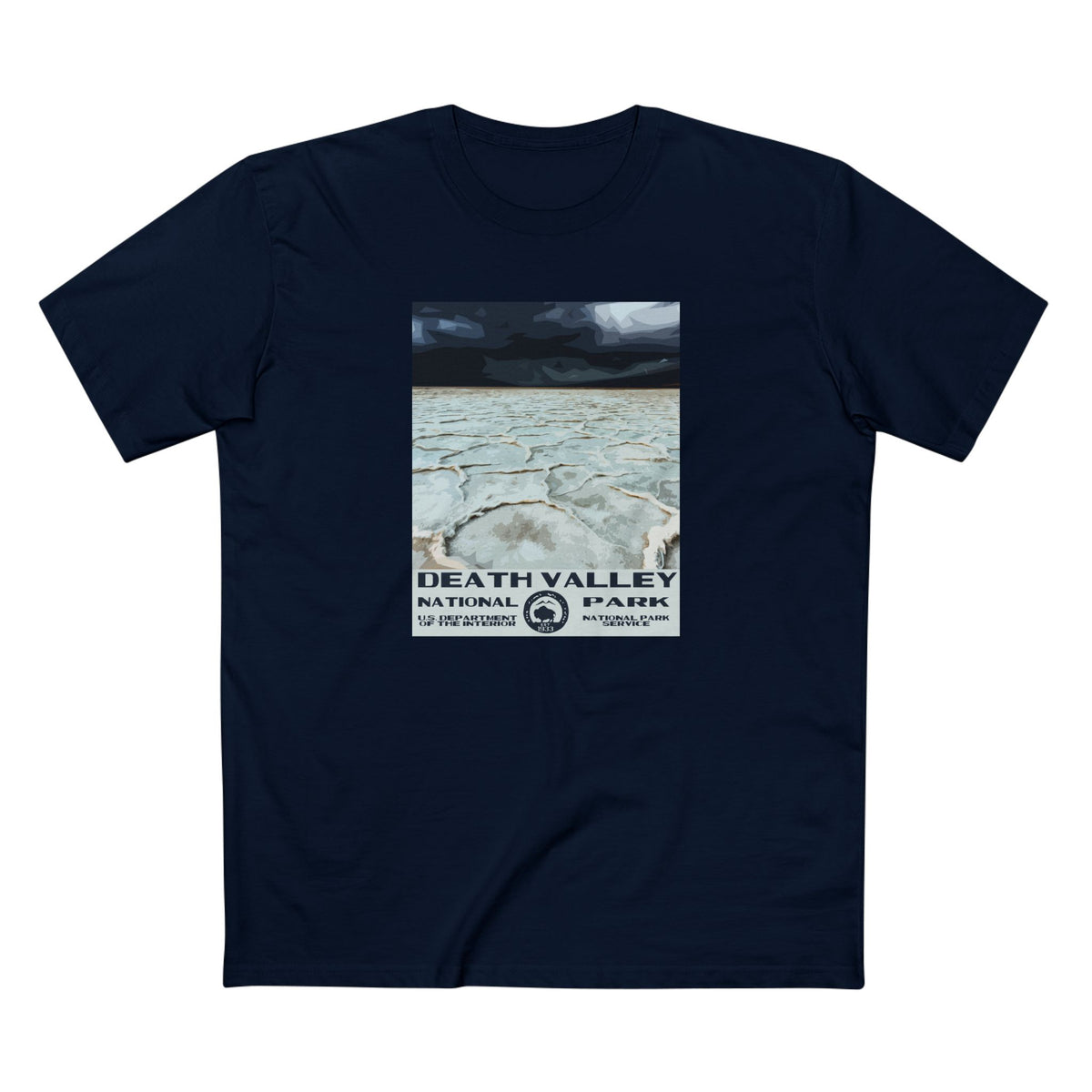 Death Valley National Park T-Shirt - Badwater Basin WPA in Navy