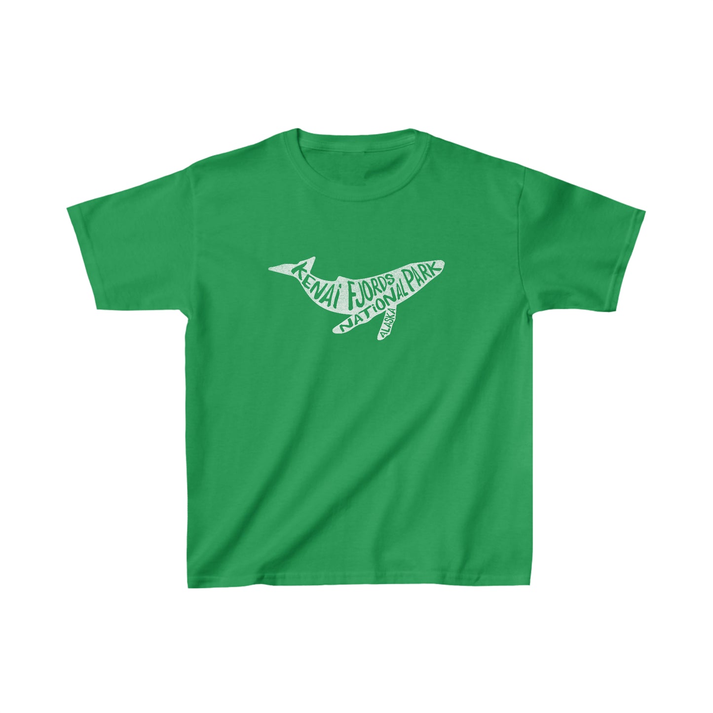 Kenai Fjords National Park Child T-Shirt - Humpback Whale Chunky Text