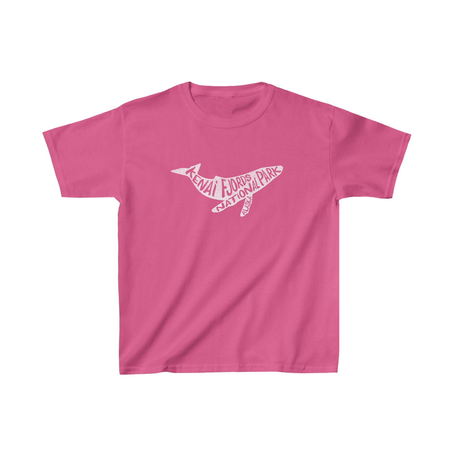 Kenai Fjords National Park Child T-Shirt - Humpback Whale Chunky Text
