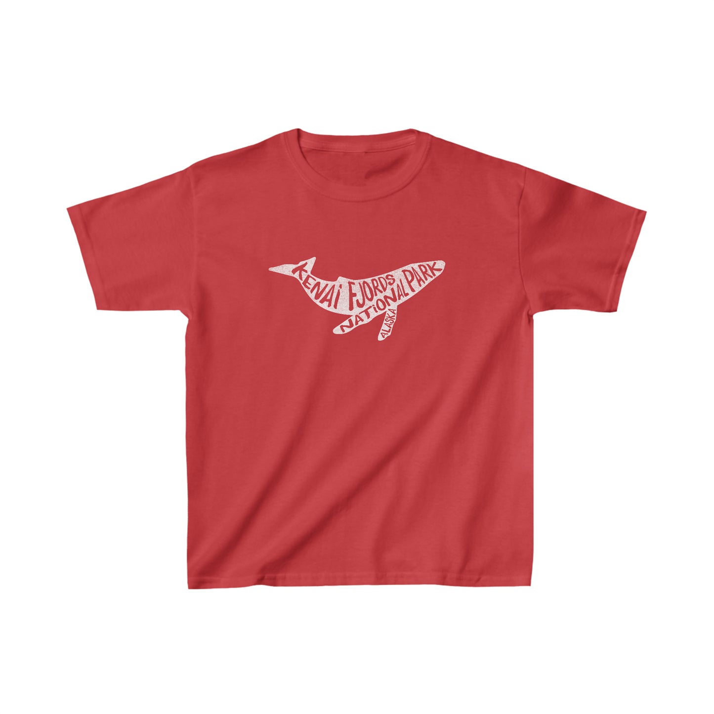Kenai Fjords National Park Child T-Shirt - Humpback Whale Chunky Text