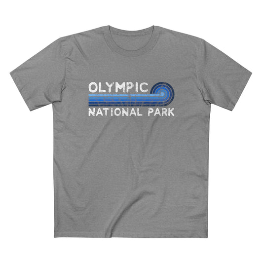 Olympic National Park T-Shirt - Blue Vintage Stretched Sunrise