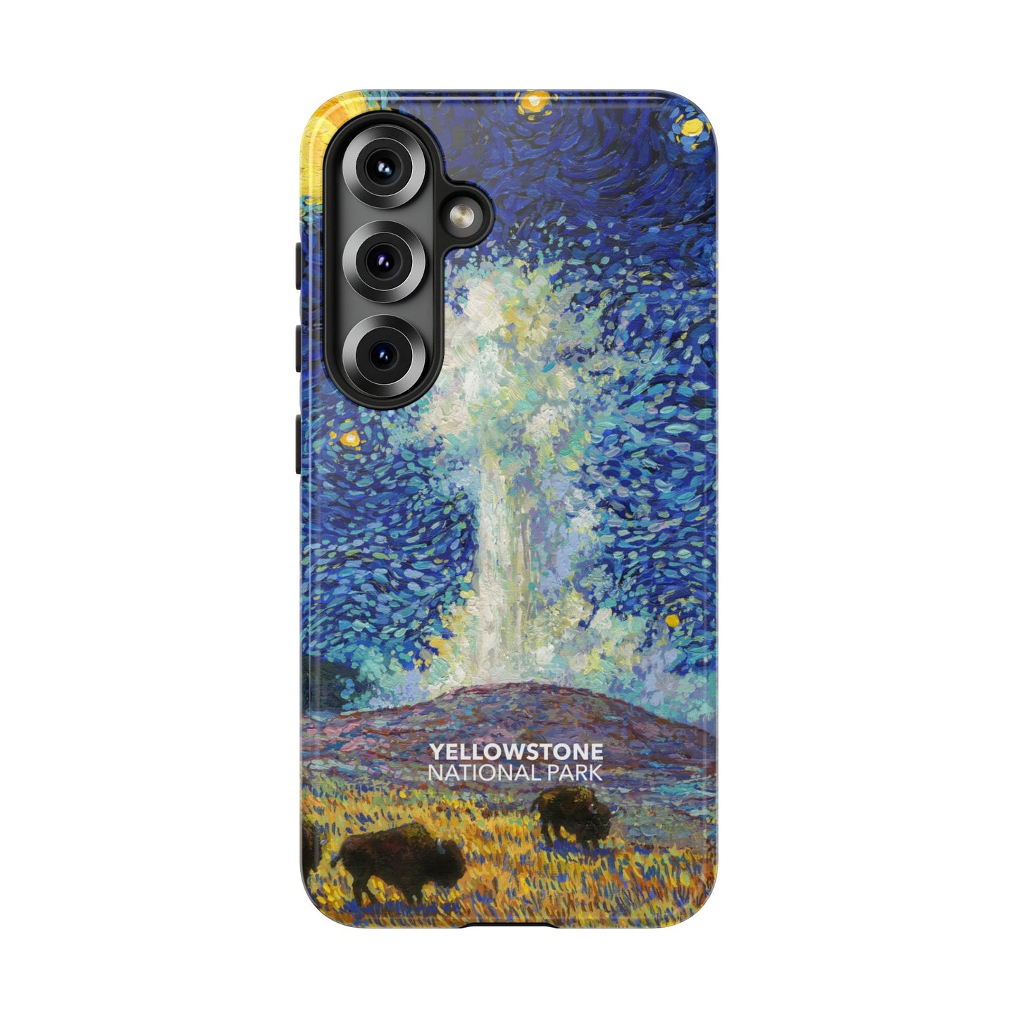 Yellowstone National Park Phone Case - Old Faithful Starry Night