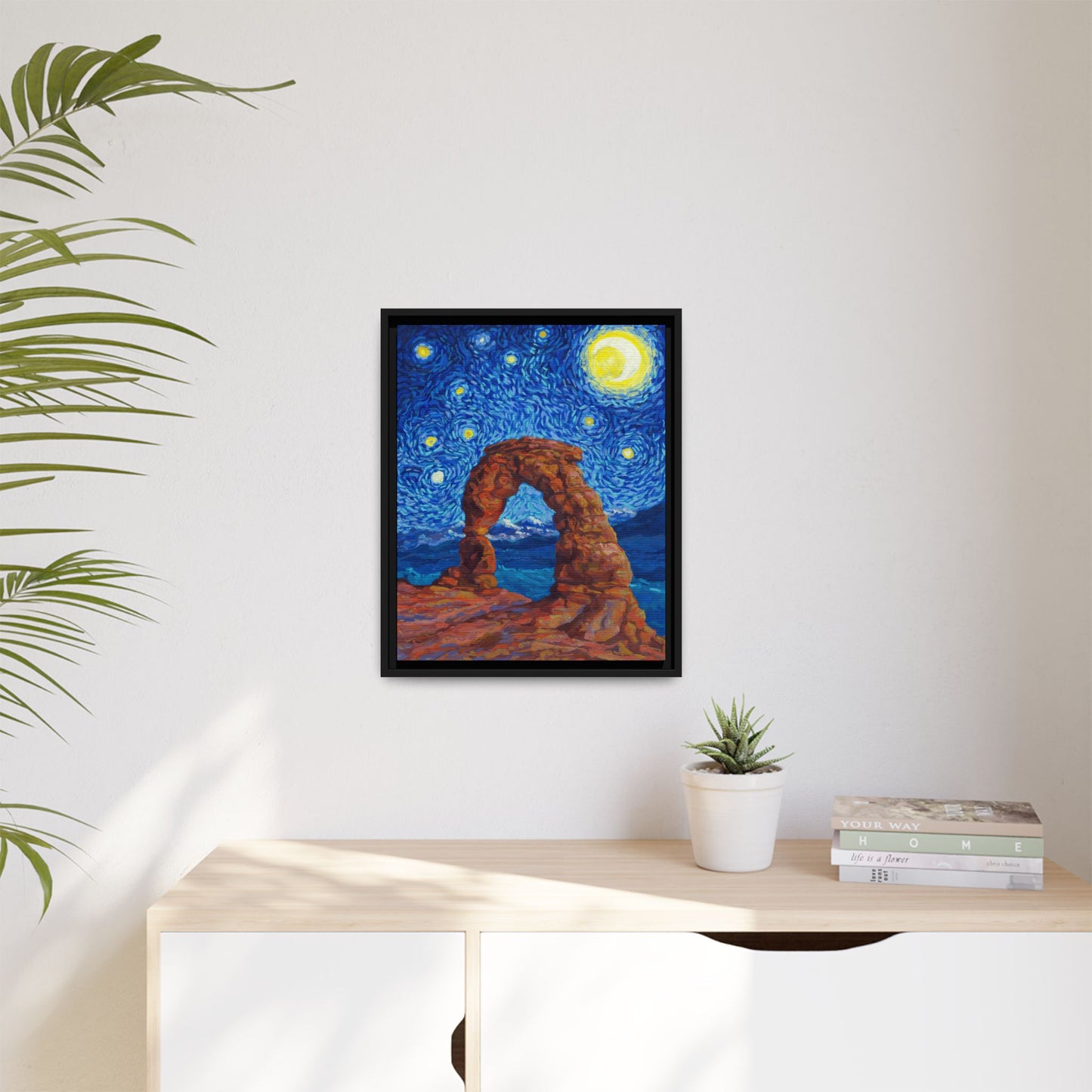 Arches National Park Framed Canvas - The Starry Night
