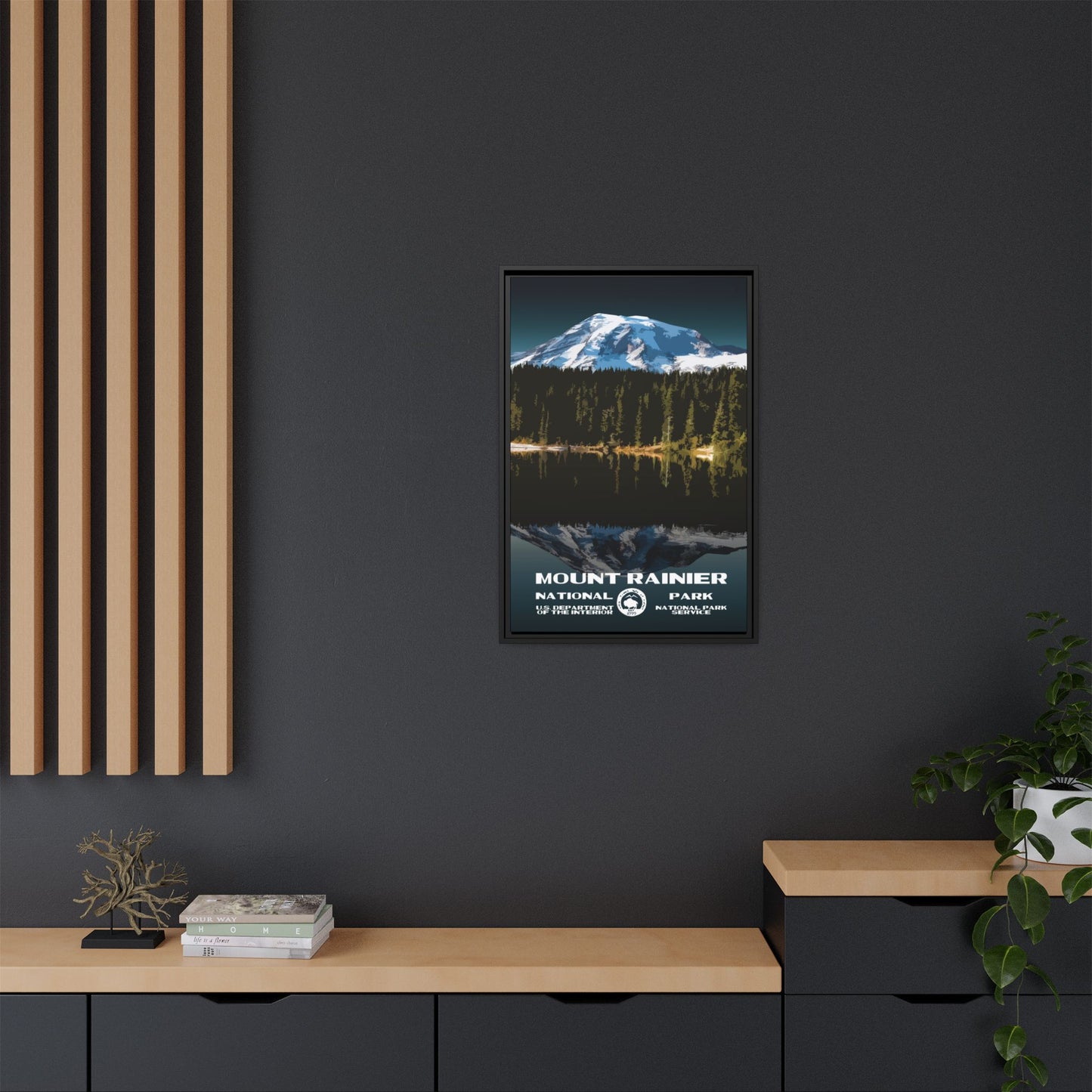 Mount Rainier National Park Framed Canvas - WPA Poster