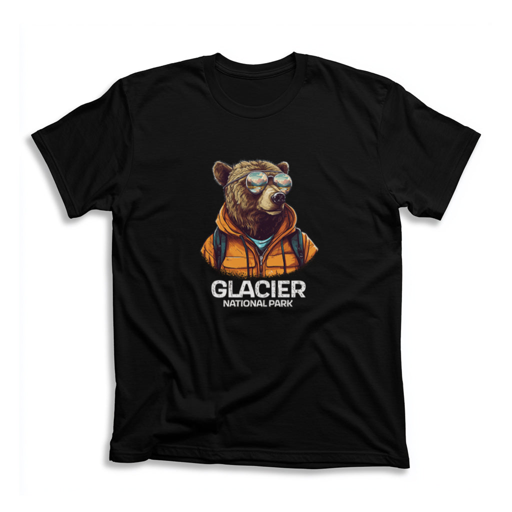 Glacier National Park T-Shirt - Grizzly Bear in Black