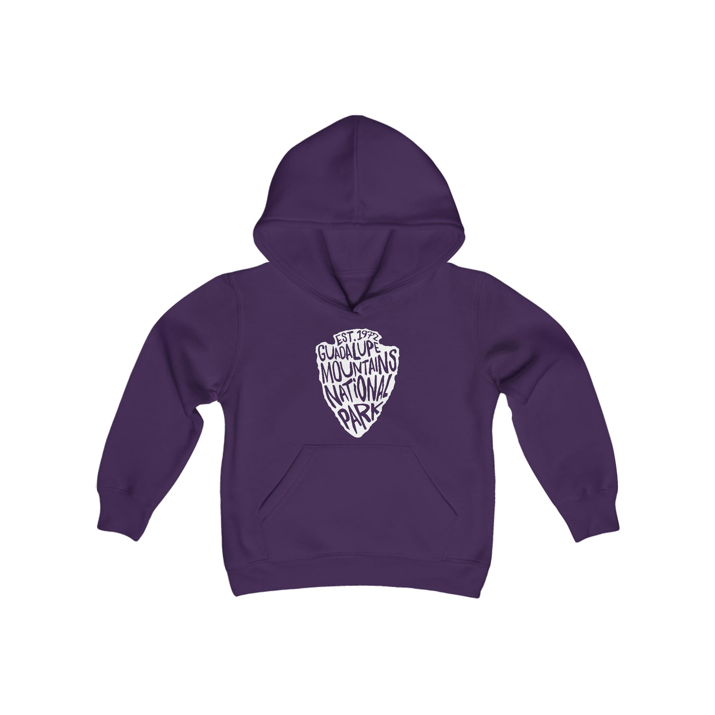 Guadalupe Mountains National Park Kids Hoodie - Arrowhead Chunky Text