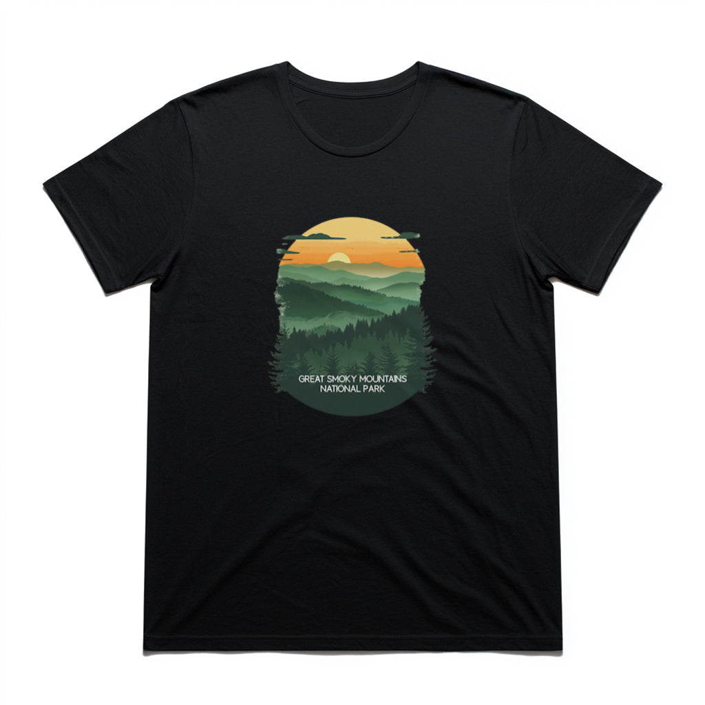 Great Smoky Mountains National Park T-Shirt - Vintage Design in Black