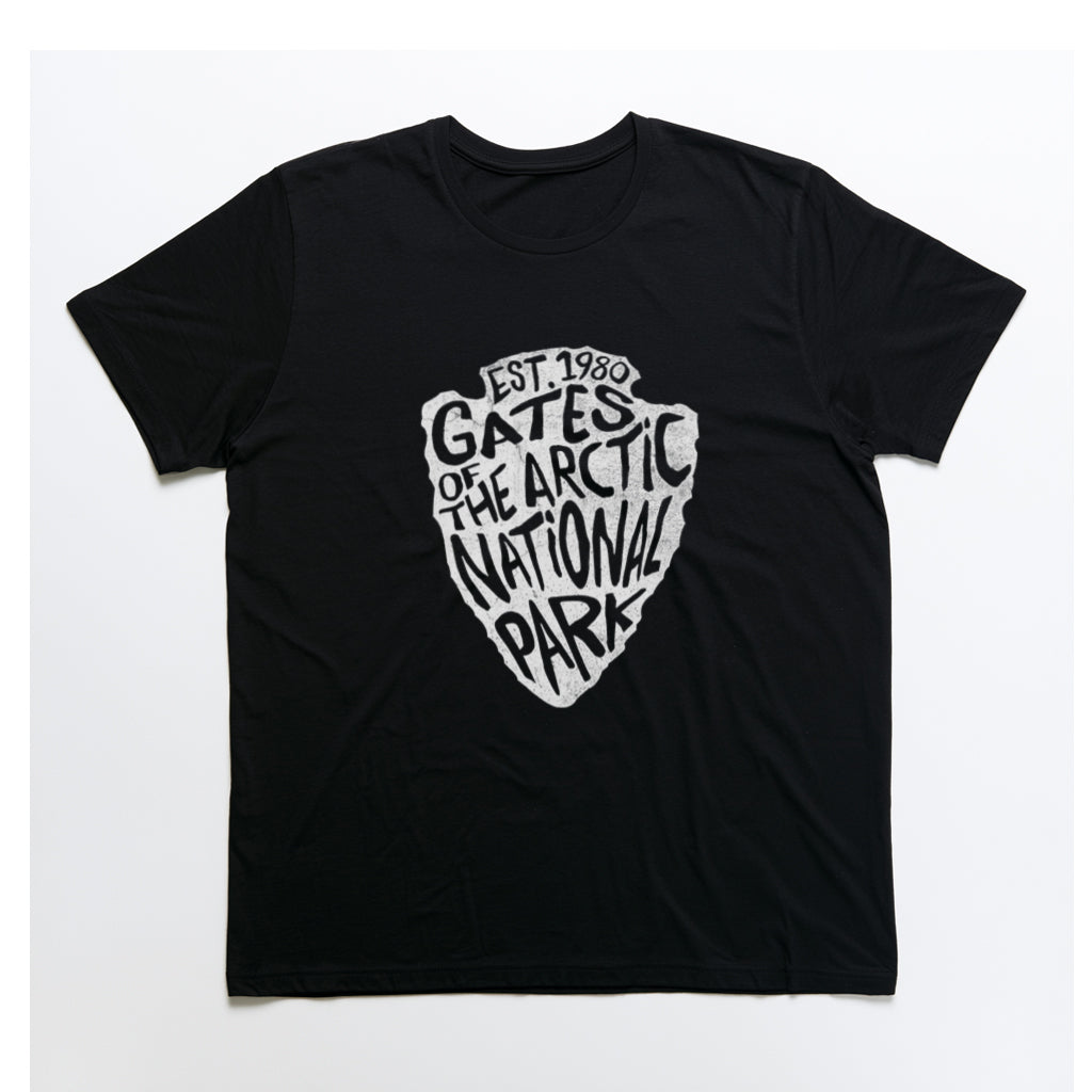 Gates of the Arctic National Park T-Shirt - Arrowhead Design in Black