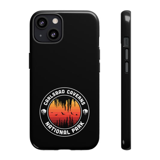 Carlsbad Caverns National Park Phone Case - Orange Round Emblem Design