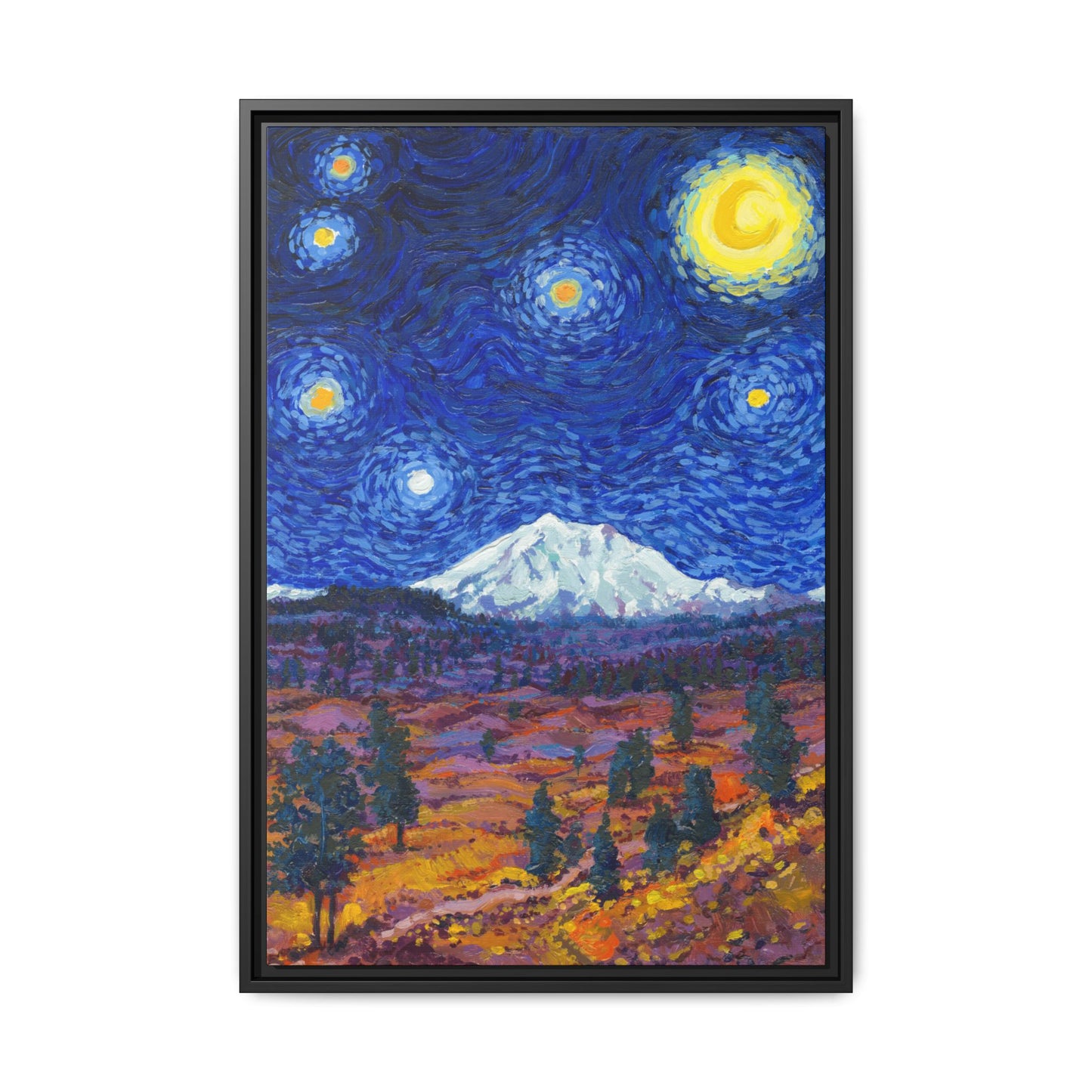 Lassen Volcanic National Park Framed Canvas - The Starry Night