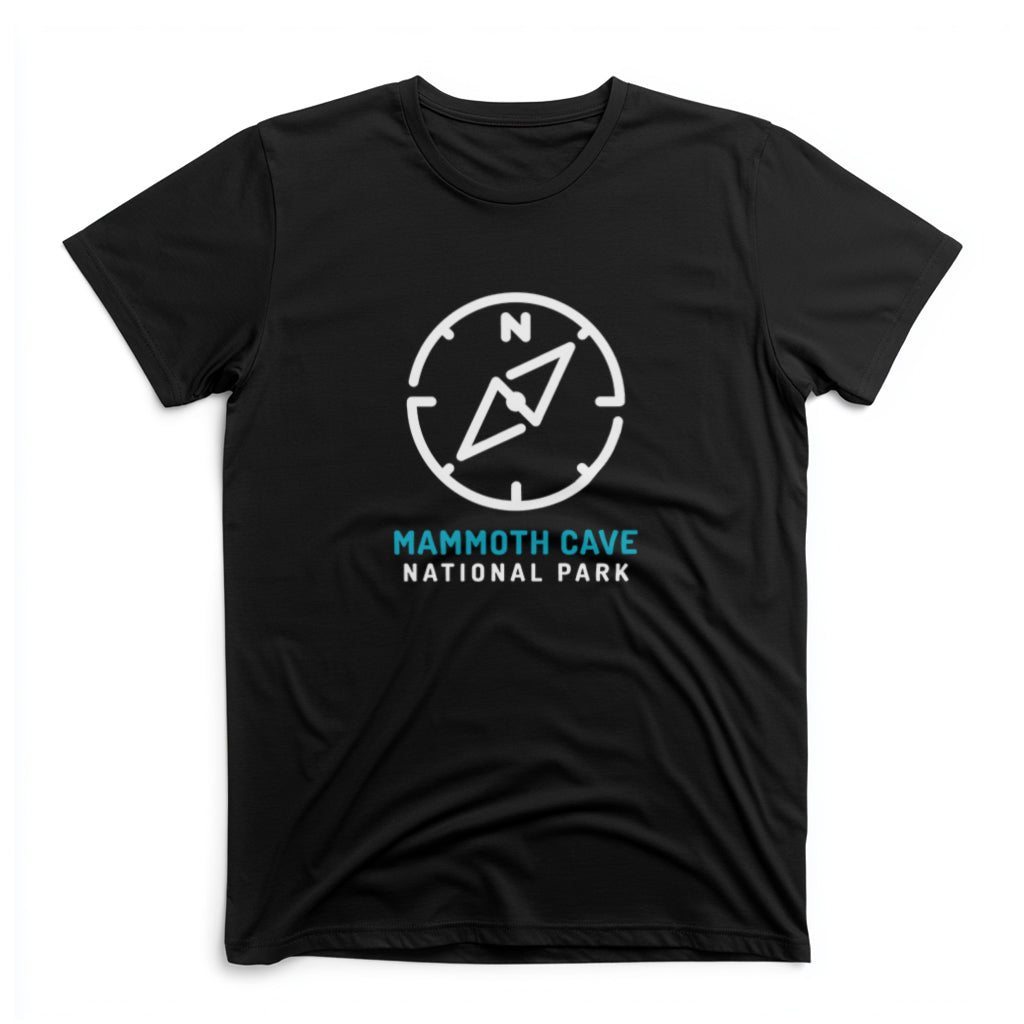 Mammoth Cave National Park T-Shirt Compass Design in Black