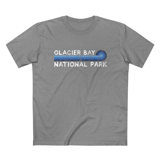 Glacier Bay National Park T-Shirt - Blue Vintage Stretched Sunrise