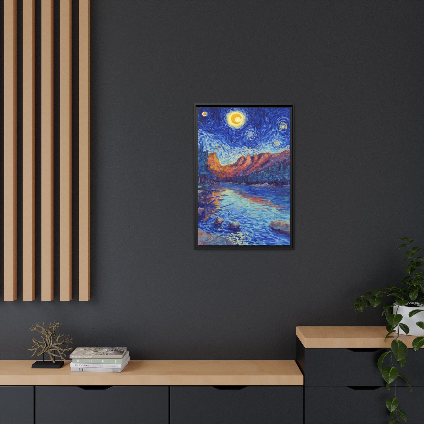 Rocky Mountain National Park Framed Canvas - The Starry Night