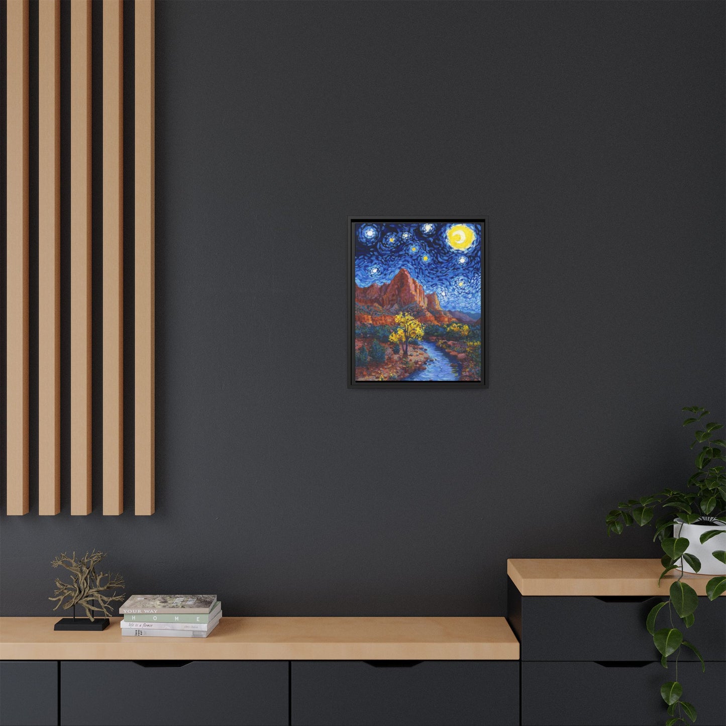 Zion National Park Framed Canvas - The Starry Night