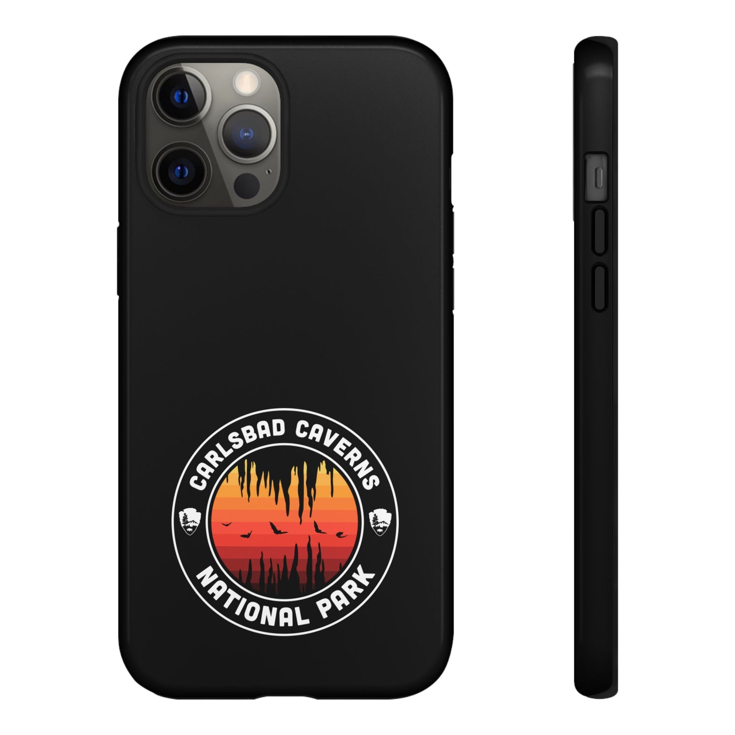 Carlsbad Caverns National Park Phone Case - Orange Round Emblem Design