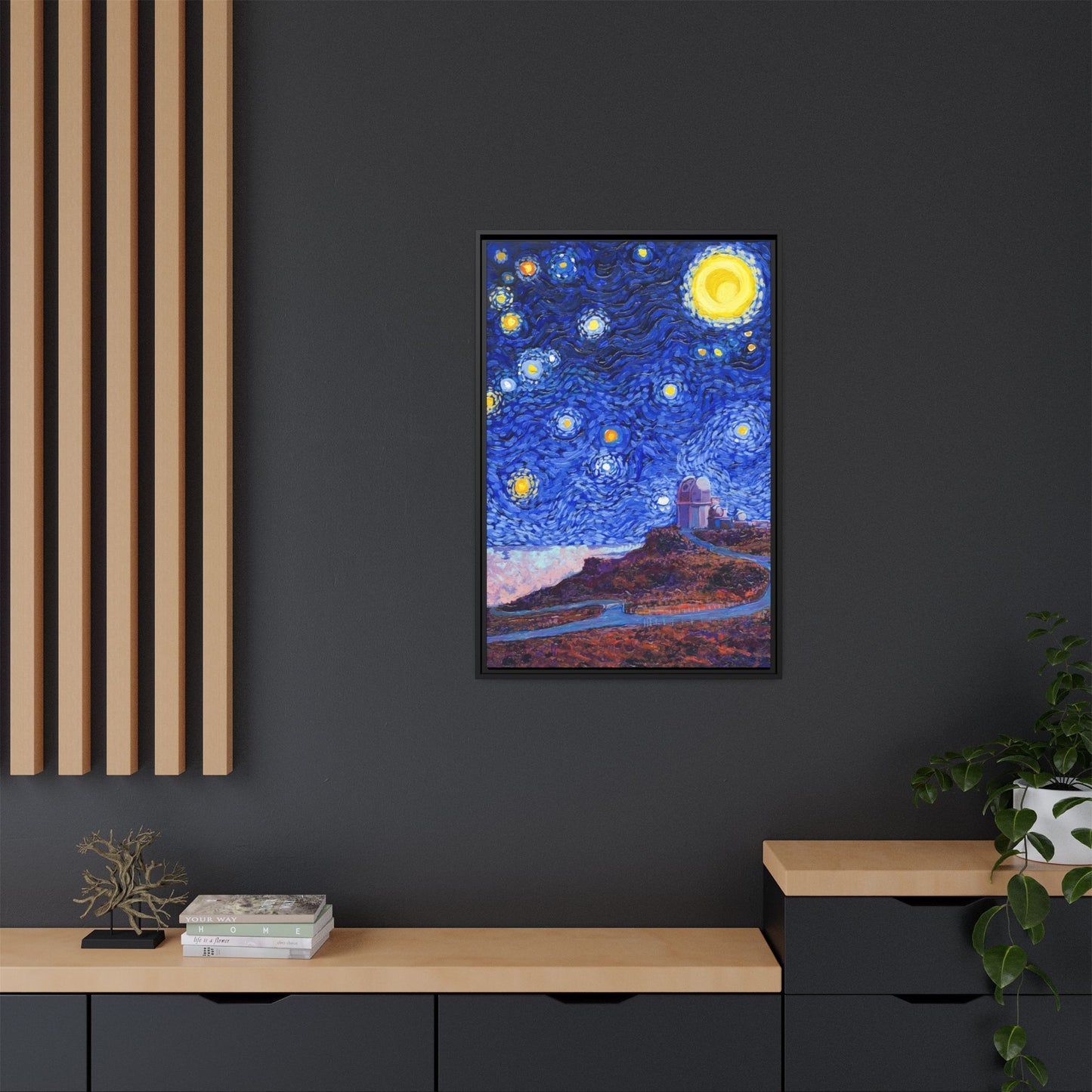 Haleakala National Park Telescope Framed Canvas - The Starry Night