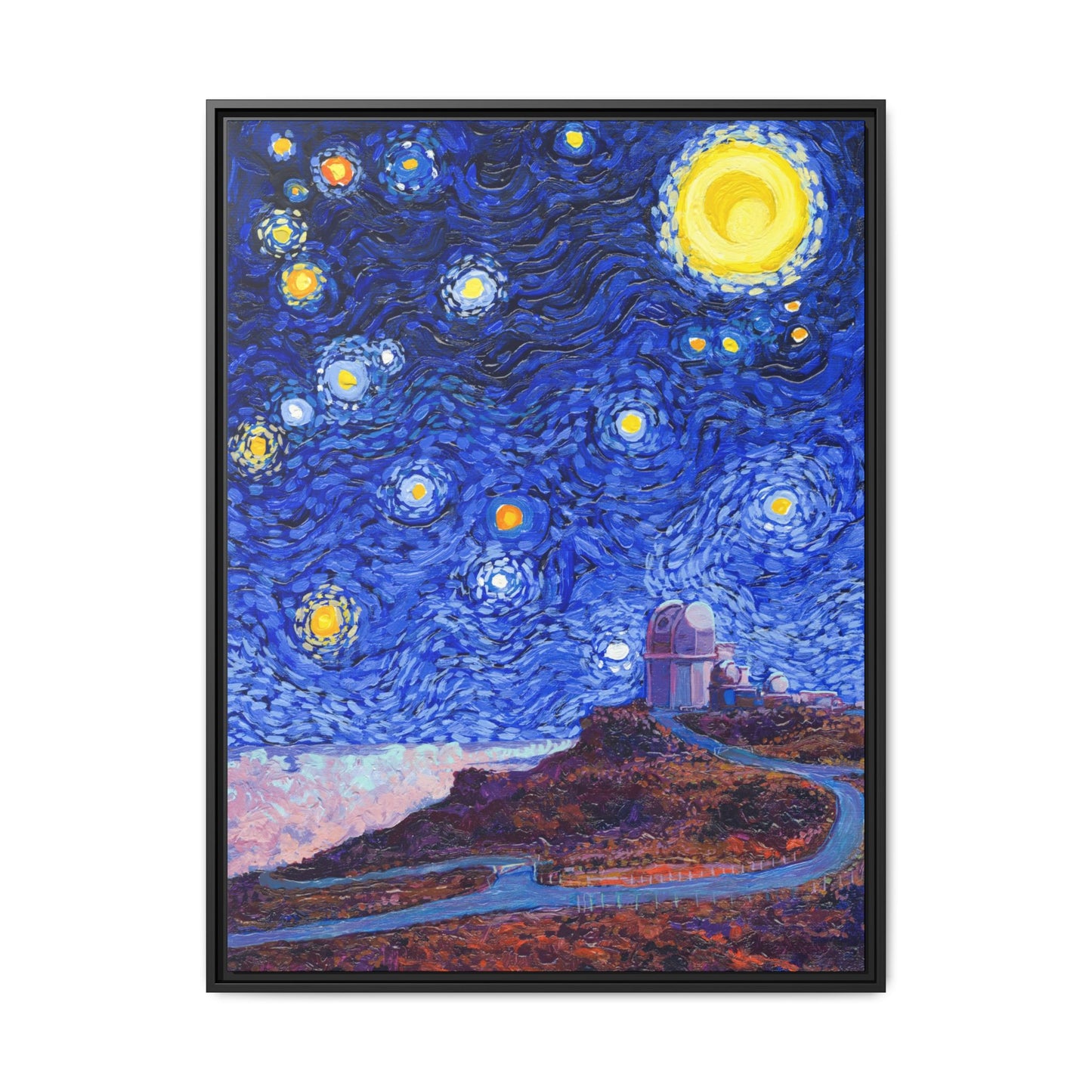 Haleakala National Park Telescope Framed Canvas - The Starry Night