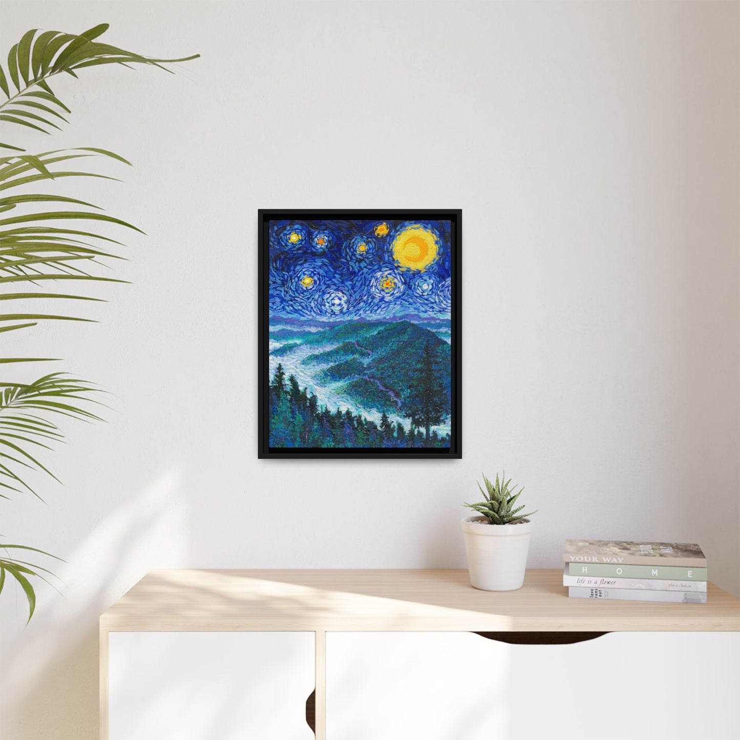 Great Smoky Mountains National Park Framed Canvas - The Starry Night