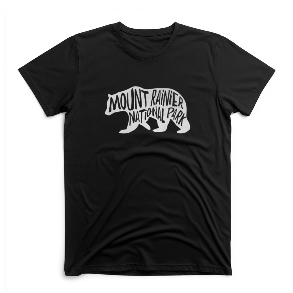 Mount Rainier National Park T-Shirt - Black Bear in Black