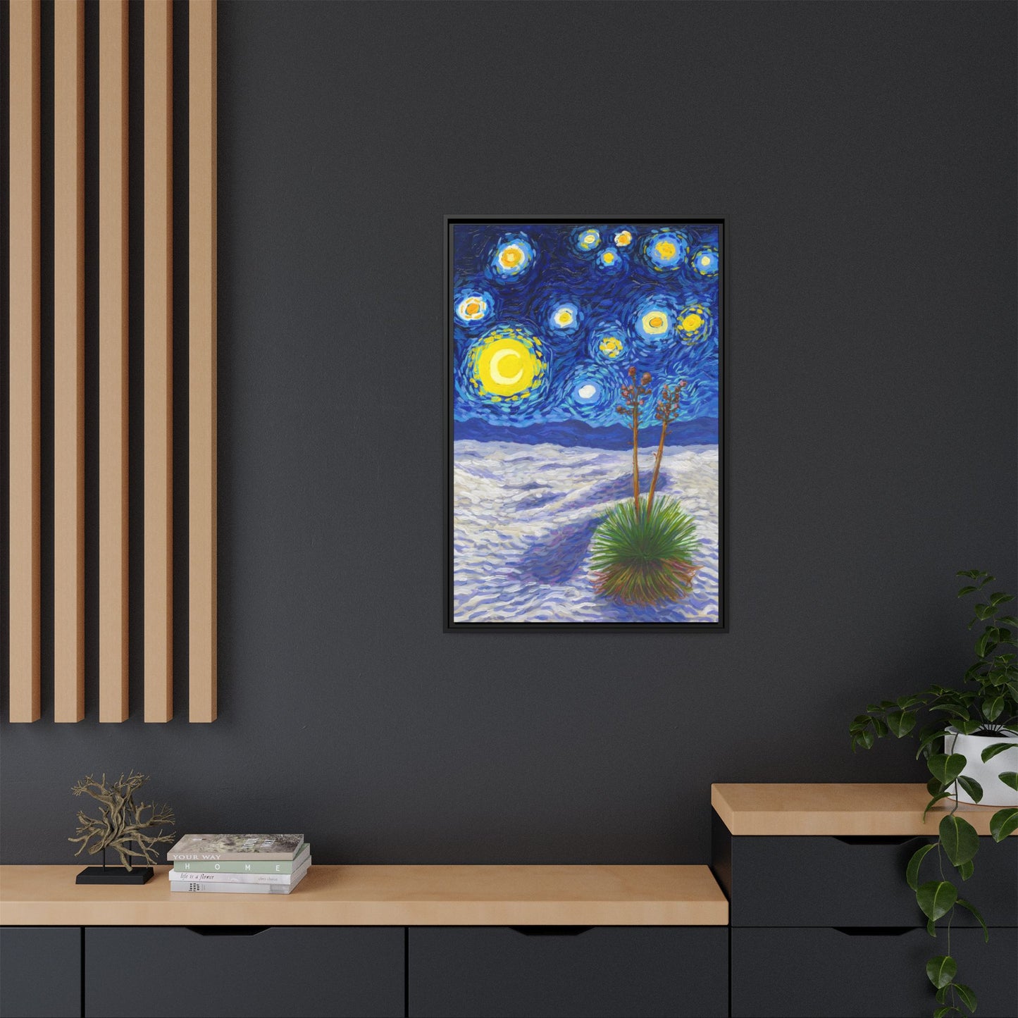 White Sands National Park Framed Canvas - The Starry Night