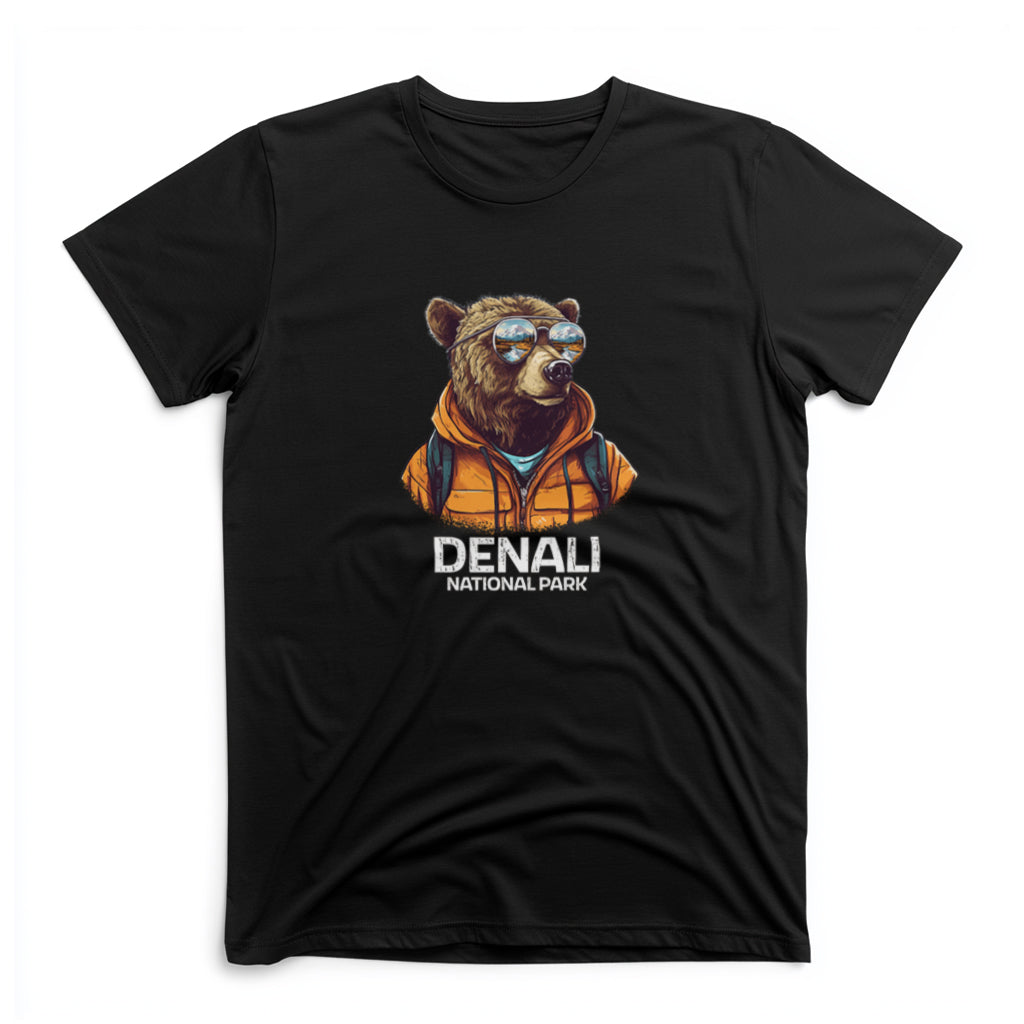 Denali National Park T-Shirt - Grizzly Bear in Black