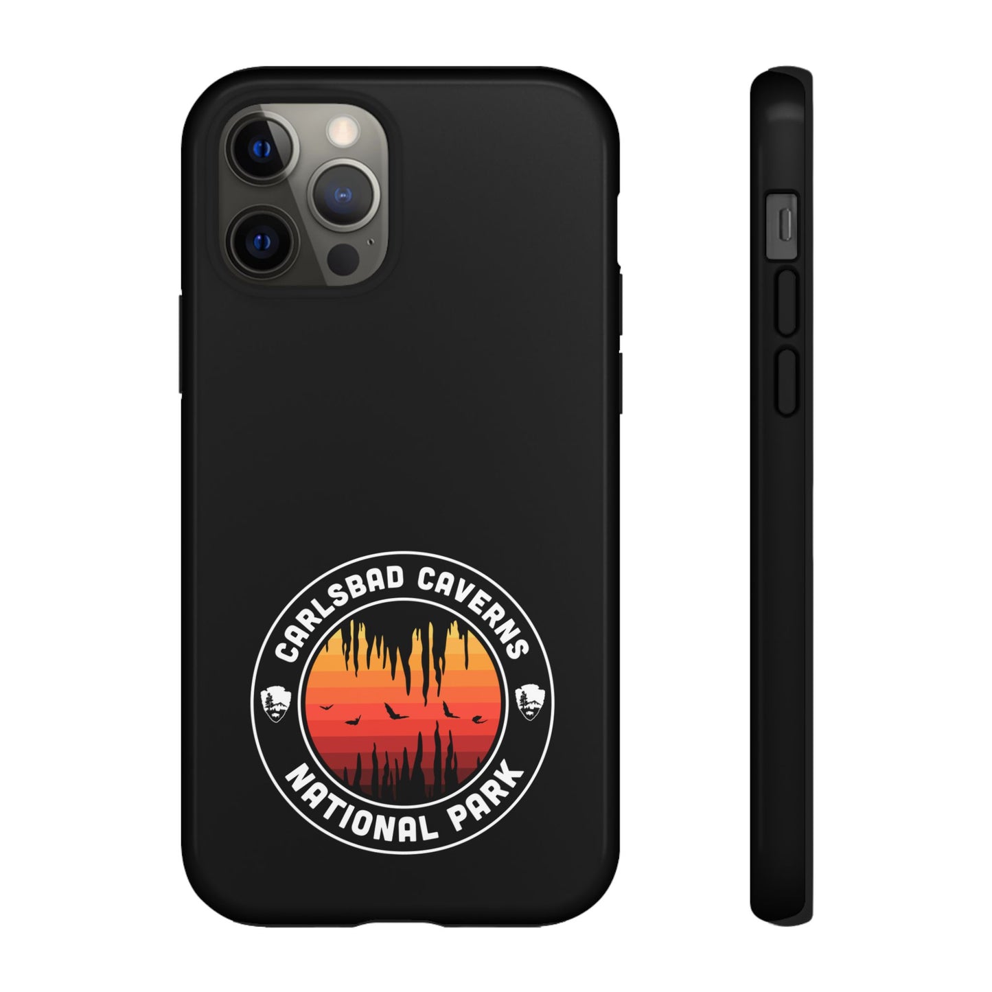 Carlsbad Caverns National Park Phone Case - Orange Round Emblem Design