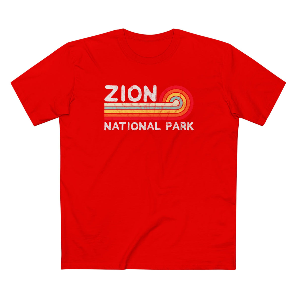 Zion National Park T-Shirt - Vintage Stretched Sunrise in Red