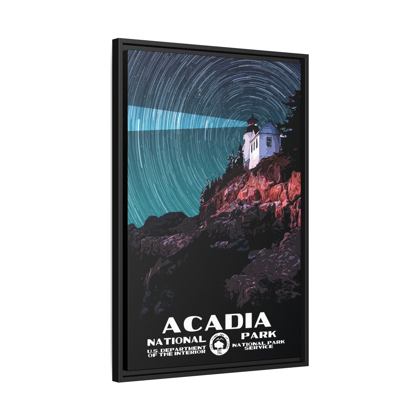 Acadia National Park Framed Canvas - WPA Poster