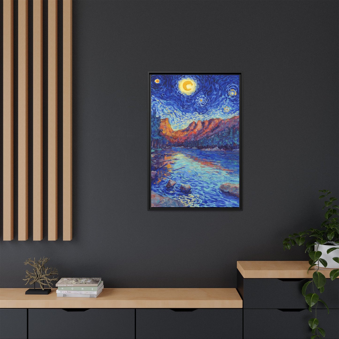 Rocky Mountain National Park Framed Canvas - The Starry Night