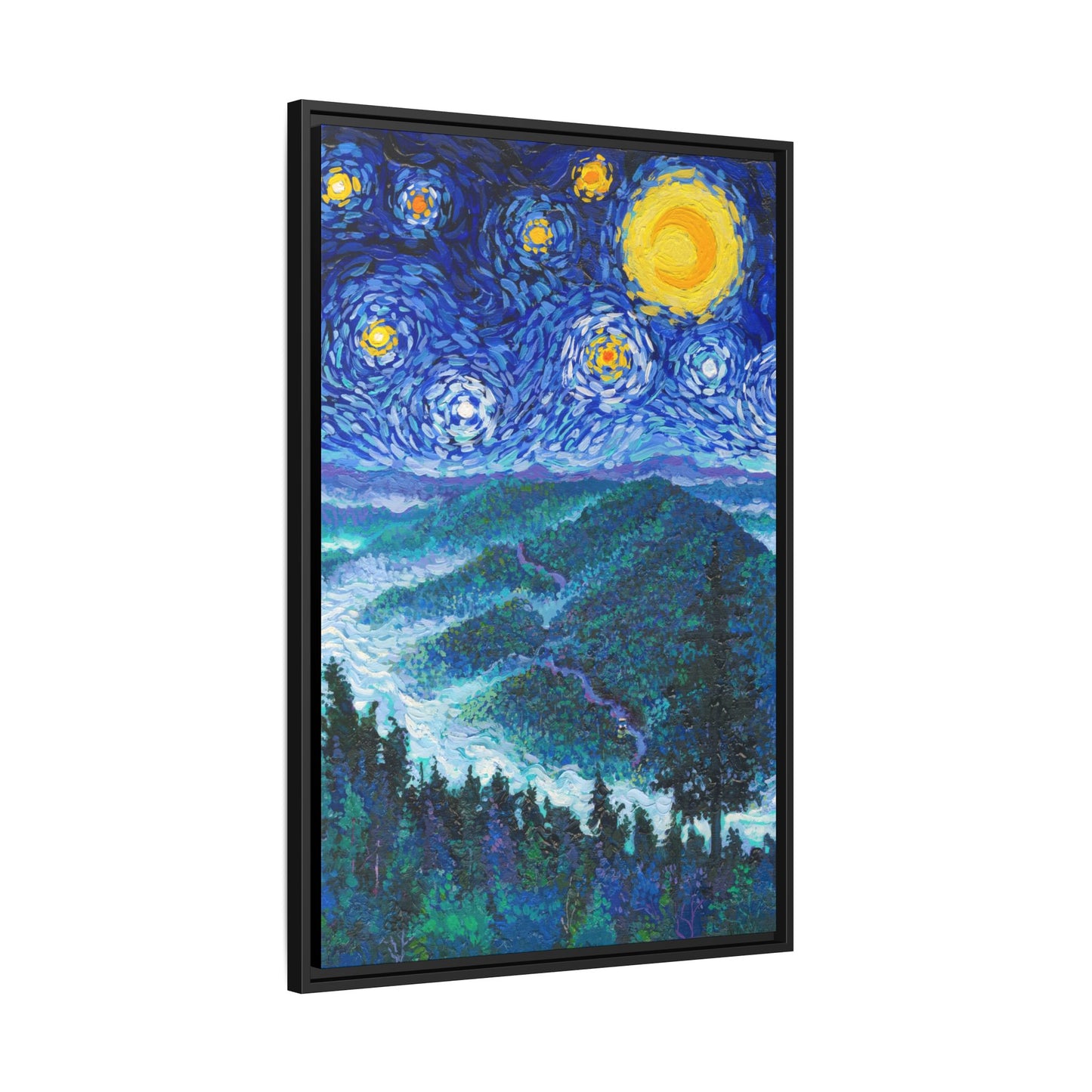 Great Smoky Mountains National Park Framed Canvas - The Starry Night