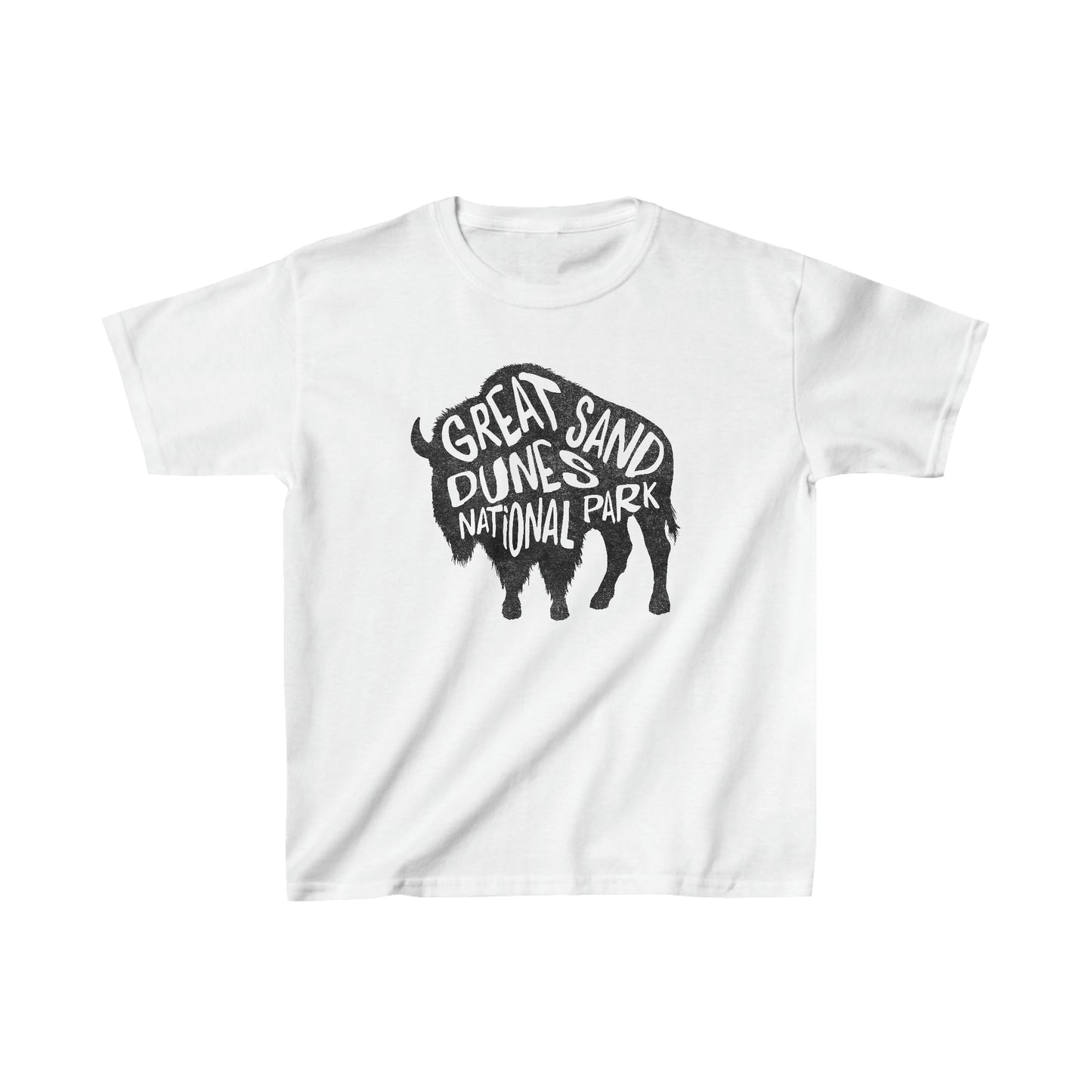 Great Sand Dunes National Park Child T-Shirt - Bison Chunky Text