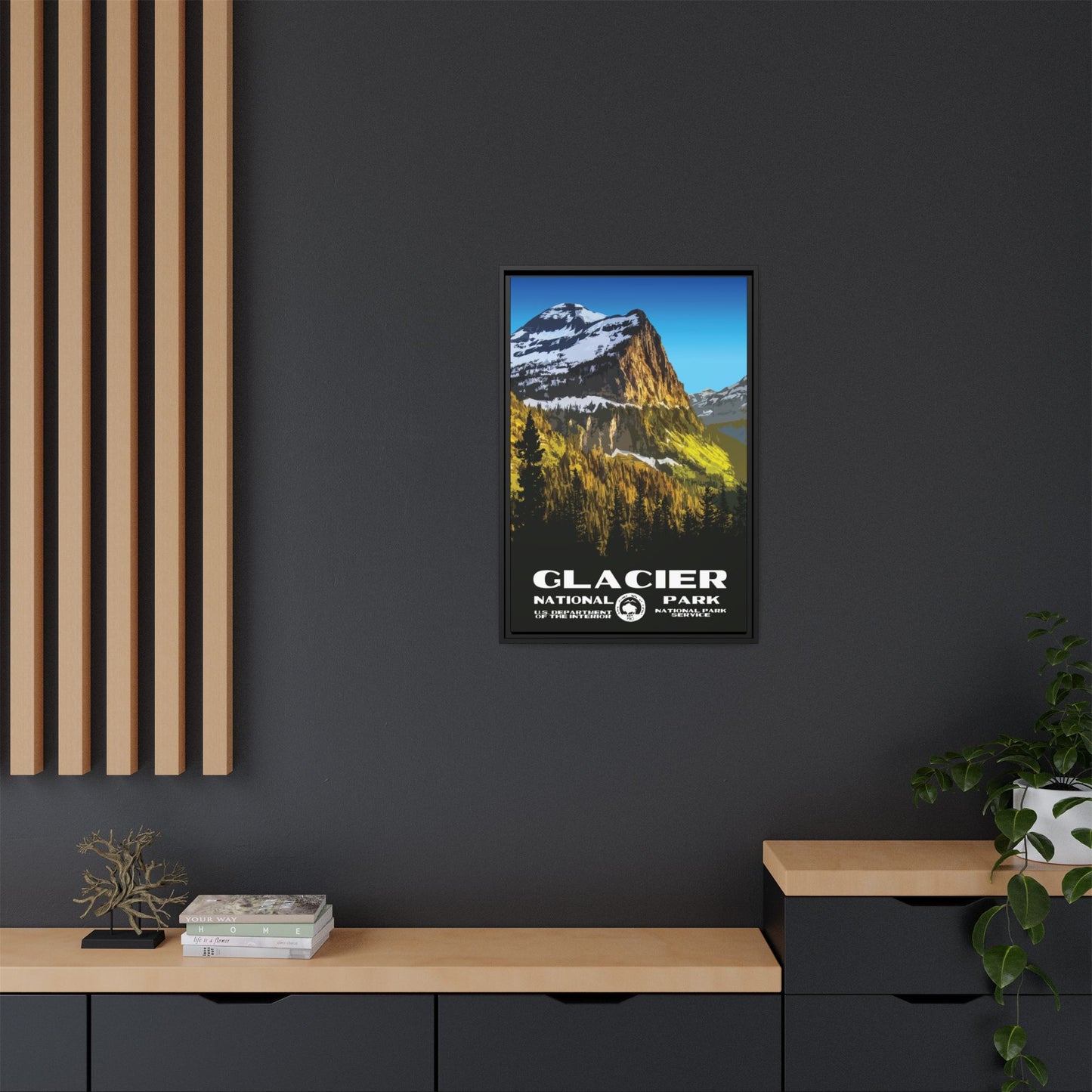 Glacier National Park Framed Canvas - WPA Poster