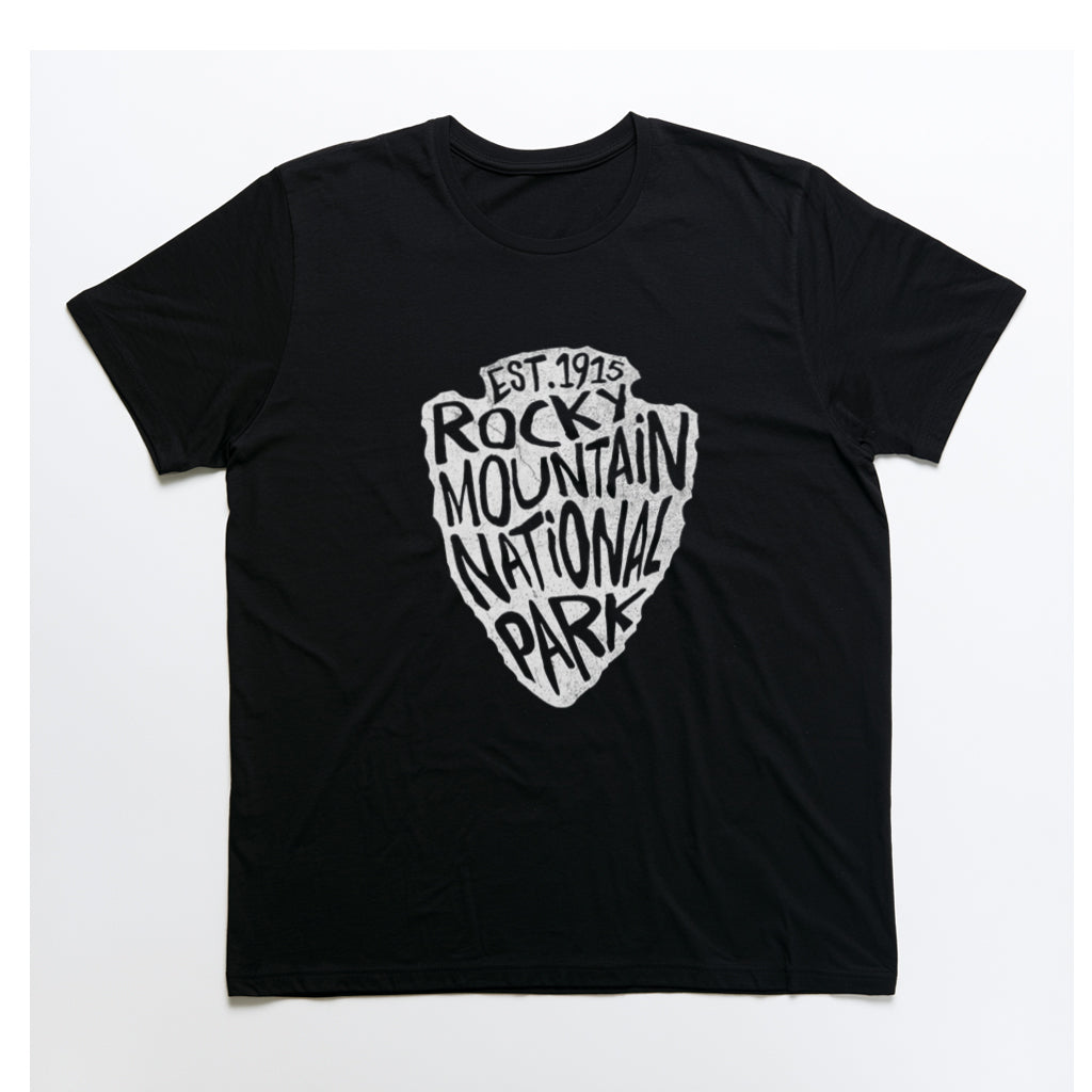 Rocky Mountain National Park T-Shirt - Arrow Head Design in Black