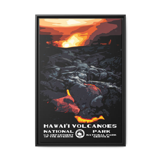 Hawaii Volcanoes National Park Framed Canvas - WPA Poster