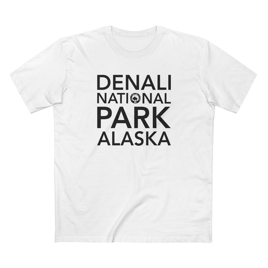 Denali National Park T-Shirt Block Text in White