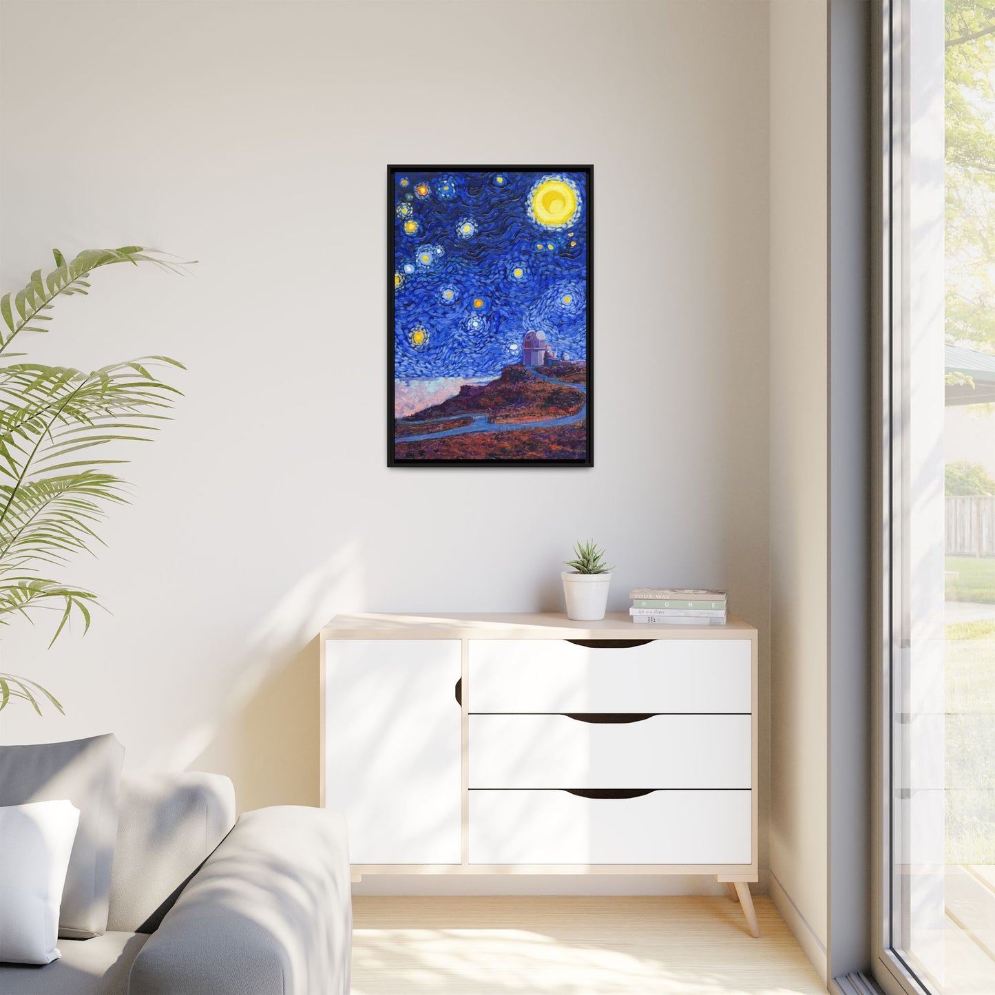 Haleakala National Park Telescope Framed Canvas - The Starry Night