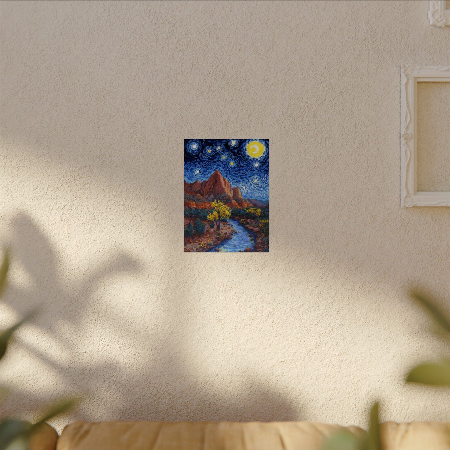 Zion National Park Starry Night Poster - Premium Textured Paper
